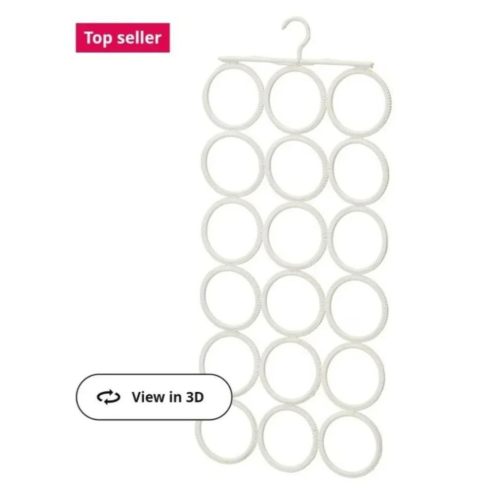 Ikea 28 Circle Scarf Hanger Belt Tie Organizer Hanging Ivory Macrame Komplement